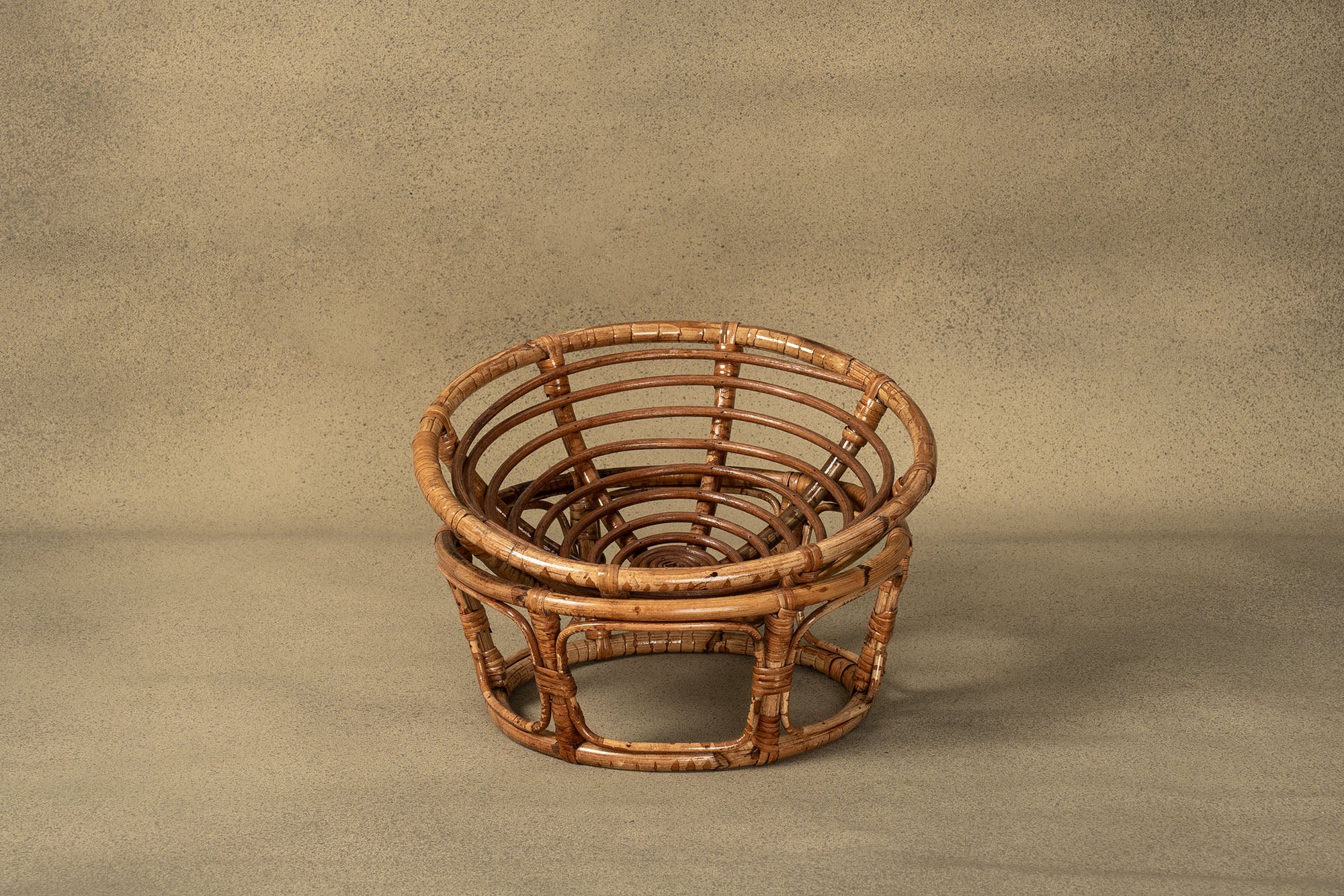 Kate Bamboo Woven Round Double Layer Basket Newborn Props