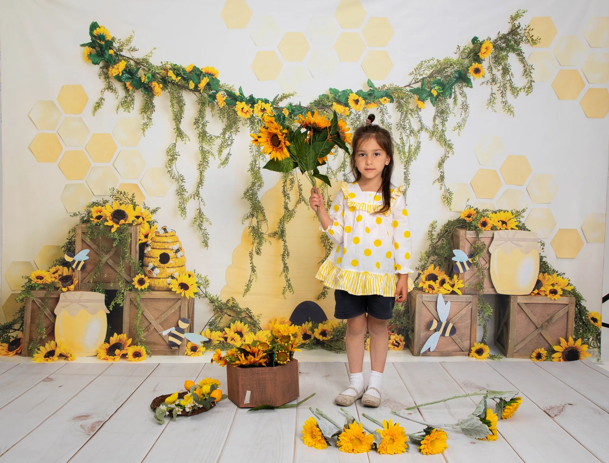 Kate Summer Honey Bee Backdrop for Photography Designed by Megan Leigh Photography