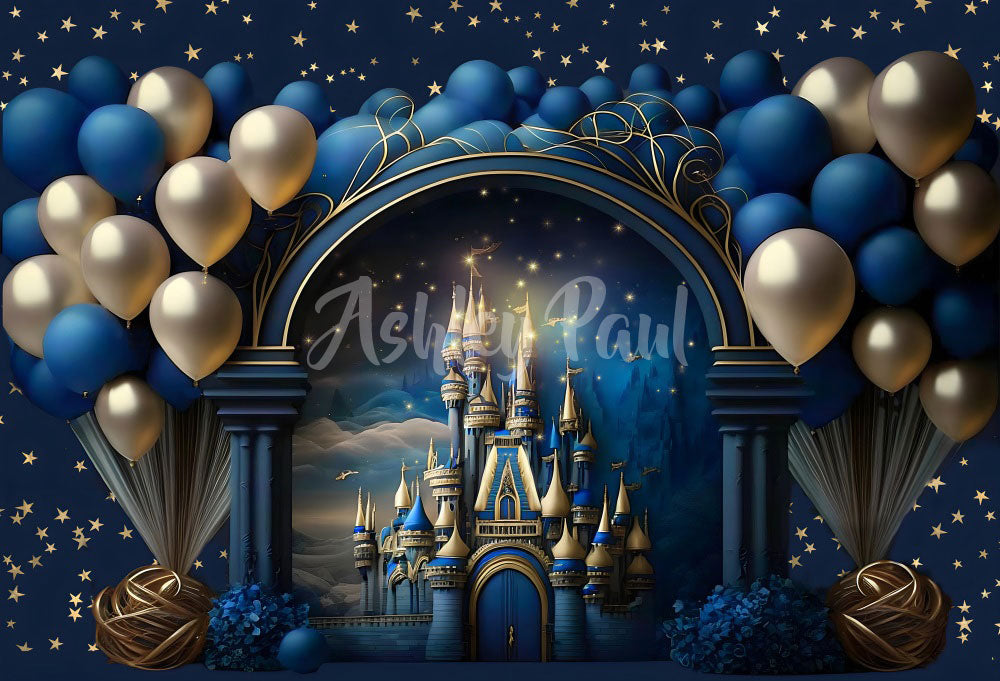 Kate Castle Blue Prince Birthday Backdrop Designed by Ashley Paul