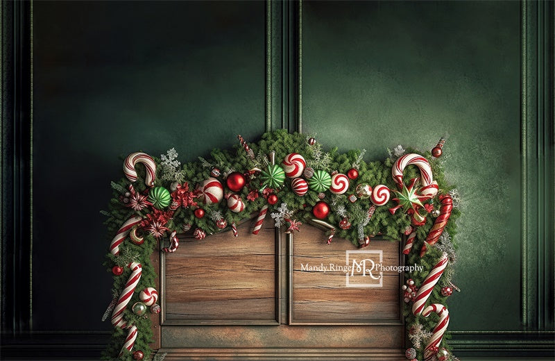 Kate Christmas Candy Cane Headboard Backdrop Designed by Mandy Ringe Photography