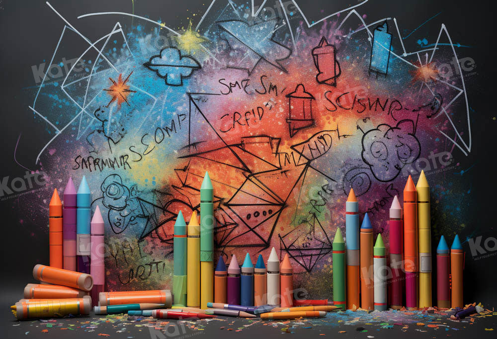 Kate Back to School Crayon Dream Backdrop Designed by Emetselch