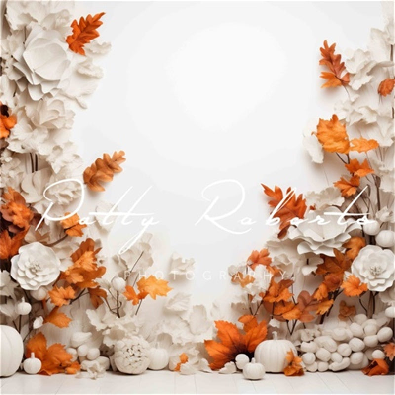 Kate White and Orange Fall Trees Backdrop Designed by Patty Robert