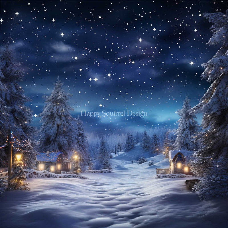 Kate Winter Starry Snowfall Backdrop Designed by Happy Squirrel Design