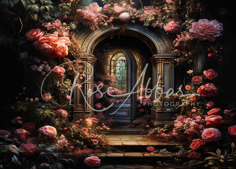 Kate Magical Garden Floral Door Backdrop Designed By Rose Abbas