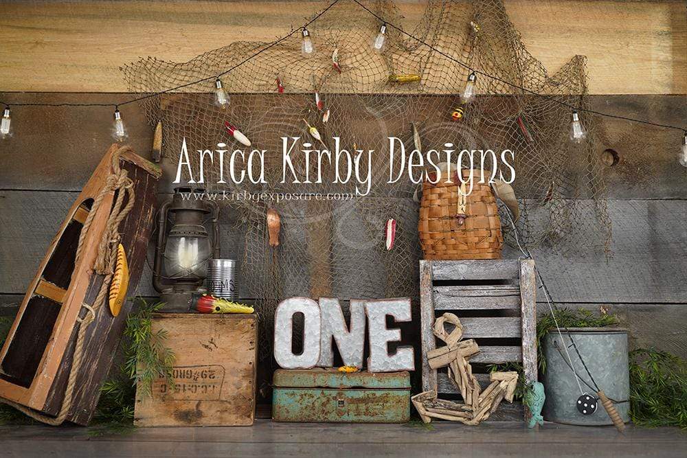 Katebackdrop£ºKate Children 1st Birthday Go Fishing  Backdrop for Photography Designed By Arica Kirby