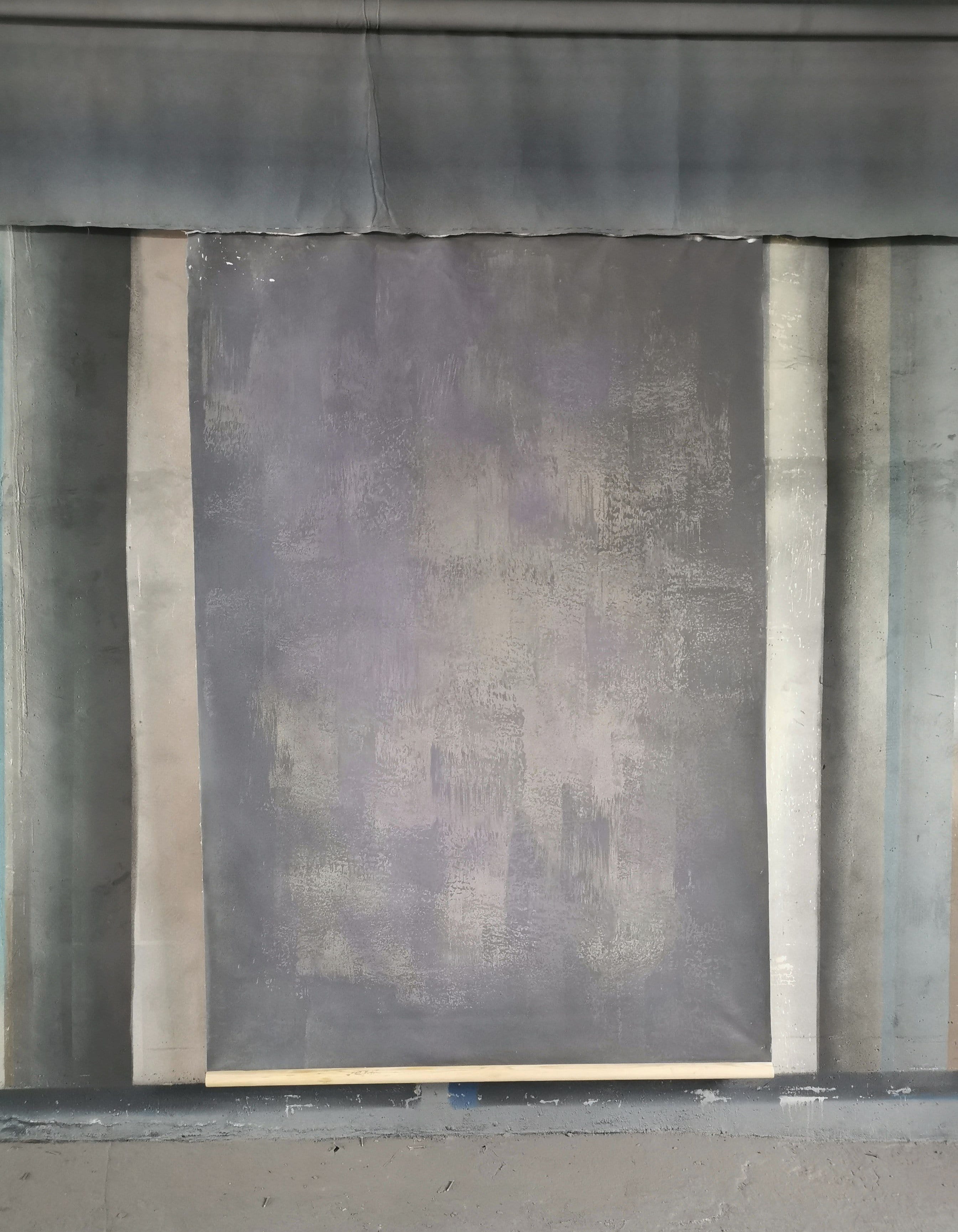 Kate 5x7ft Abstract Texture Gray with some Purple Hand Painted Canvas Backdrop